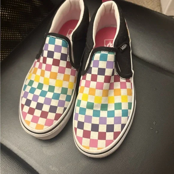 Vans Colorful Checkered Slip-On Shoes - Picture 3 of 6